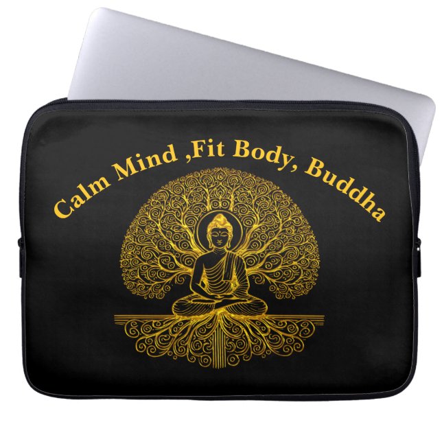 Boeddha onder de heilige boom laptop sleeve (Voorkant)