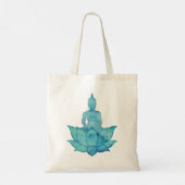 Boeddha op Lotus Blue Tote Bag (Achterkant)