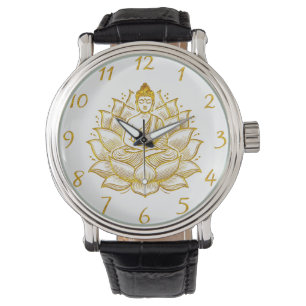 Boeddha op Lotus Flower. Horloge