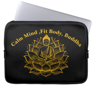 Boeddha op Lotus Flower Laptop Sleeve