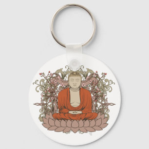 Boeddha op Lotus Flower Sleutelhanger