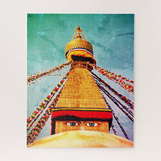 Boeddha-oyes, Boudhanath Stupa, Nepal Legpuzzel (Verticaal)