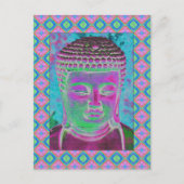 Boeddha-Pop in Magenta en Turquoise Briefkaart (Voorkant)