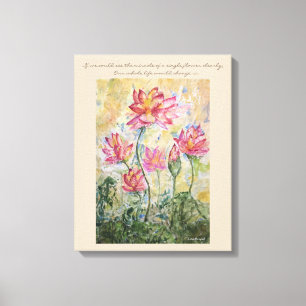 Boeddha Quote Lotus Waterverf Canvas Wall Art Afdruk