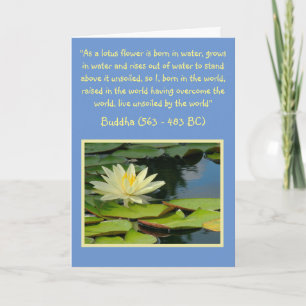 BOEDDHA QUOTE/MAANLICHT GEEL LOTUS BLOSSOM/BLANK KAART