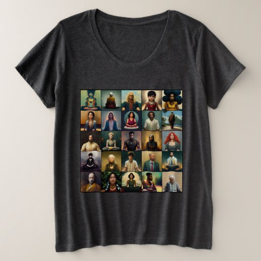 Boeddha Quote: Meditate, wees niet onachtzaam Grote Maat T-shirt (Design voorkant)