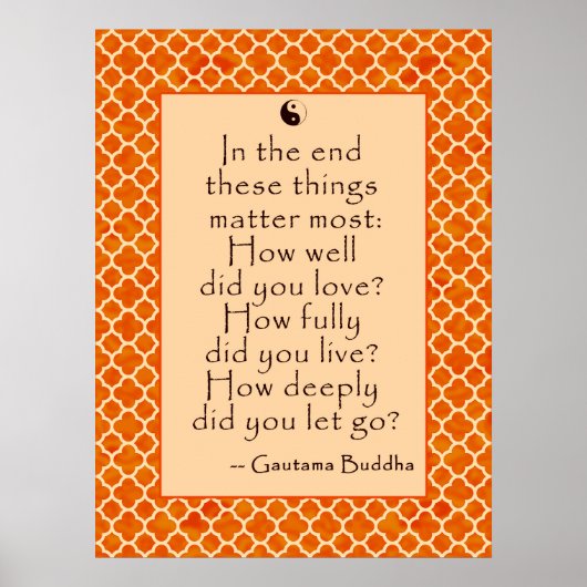 Boeddha Quote over liefde en briefing gaan Poster (Voorkant)