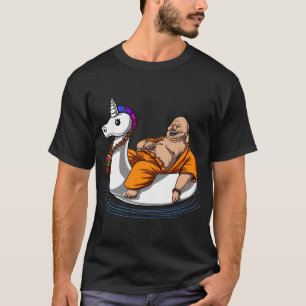 Boeddha rijdend op eenhoorn Float T-shirt