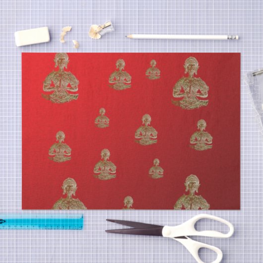 boeddha rood tissuepapier (Craft)