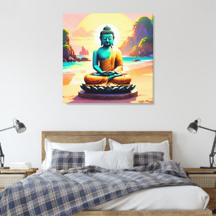 Boeddha - Serene Kusten van Verlichting  Canvas Afdruk