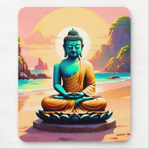Boeddha - Serene Kusten van Verlichting Muismat
