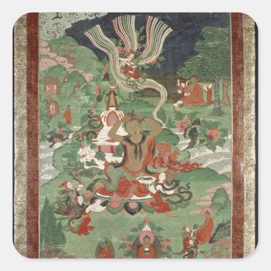 Boeddha snijdt een haar vierkante sticker (Voorkant)