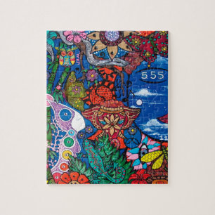 Boeddha spiritueel blauw new age vreedzame schilde legpuzzel