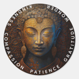Boeddha, Spirituele Meditatie Ronde Sticker