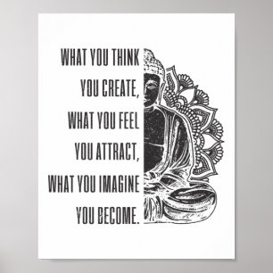 Boeddha spirituele zeg mandala Boeddhisme Yoga Cad Poster