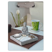 Boeddha-standbeeld in Zen Rock Garden Clipboard Klembord (Voorkant)