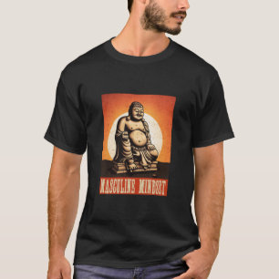 boeddha standbeeld masculine mindset retro sun sty t-shirt