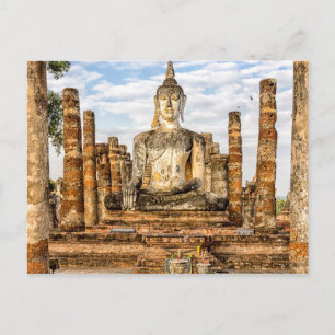 Boeddha-standbeeld, Wat Mahadat, Sukhothai Histori Briefkaart