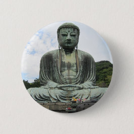 Boeddha Statue Boeddhisme Ronde Button 5,7 Cm