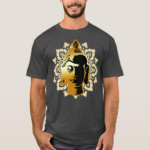 Boeddha Statue Hoofd Mandala Meditation Zen T-shirt