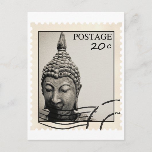 Boeddha — Stempelontwerp Briefkaart (Voorkant)