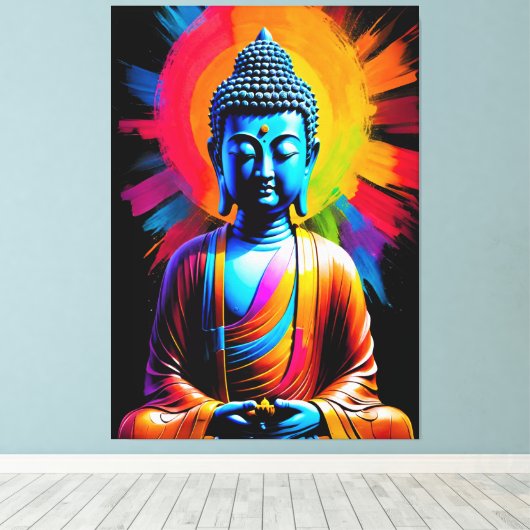 Boeddha - Stralen van rust Canvas Afdruk (Insitu (Houten vloer))