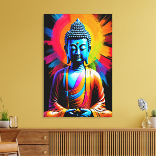 Boeddha - Stralen van Tranquiliteit Canvas Afdruk