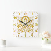 Boeddha te midden van lotusbloemen vierkante klok (Huis)