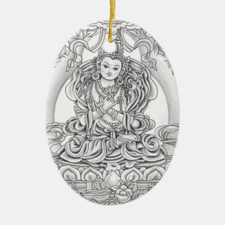 boeddha van de ovalornament compassion oval keramisch ornament