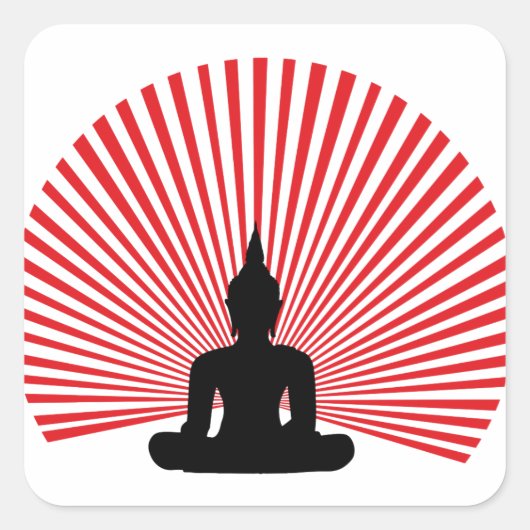 Boeddha Vierkante Sticker (Voorkant)