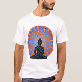 Boeddha voor een wiel van symbolen t-shirt