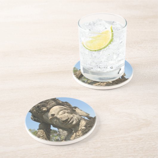 Boeddha wordt teruggekruid ... Nong Khai, Isan, Th Zandsteen Onderzetter (Zijkant)