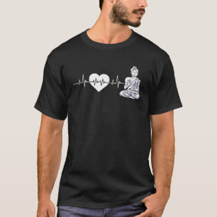 Boeddha Yoga Hartslag Hinduïsme Meditatie Wijsheid T-shirt