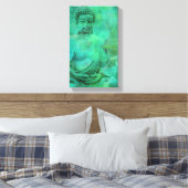 Boeddha Zen Garden in Blue en Green Shades Canvas (Insitu (Slaapkamer))