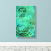 Boeddha Zen Garden in Blue en Green Shades Canvas (Insitu (Houten vloer))