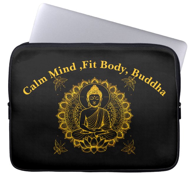 Boeddhabeeld met Lotus Laptop Sleeve (Voorkant)