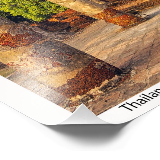 Boeddhabeeld, Wat Mahathat, Sukhothai Foto Afdruk (Hoek)