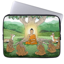 Boeddha's eerste preek met laptophoes laptop sleeve