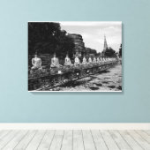 Boeddha's van Ayutthaya Canvas Afdruk (Insitu (Houten vloer))