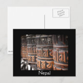 Boeddhisgebed rolt briefkaart zwarte tekst (Voorkant / Achterkant)