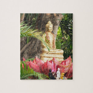 boeddhisme, boeddha, standbeeld, religie, gouden, legpuzzel