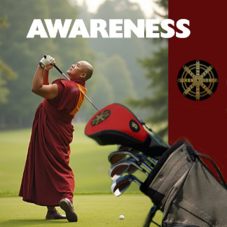 Boeddhisme Gouden Dharma Wiel Monogram Golfheadcover