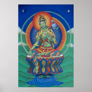 Boeddhisme Poster Green Tara Tibetan Goddess Buddh