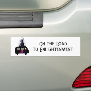 Boeddhist Buddha OM-symbool Retro Hippie Bus Bumpersticker