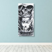 boeddhist canvas afdruk (Insitu (Houten vloer))