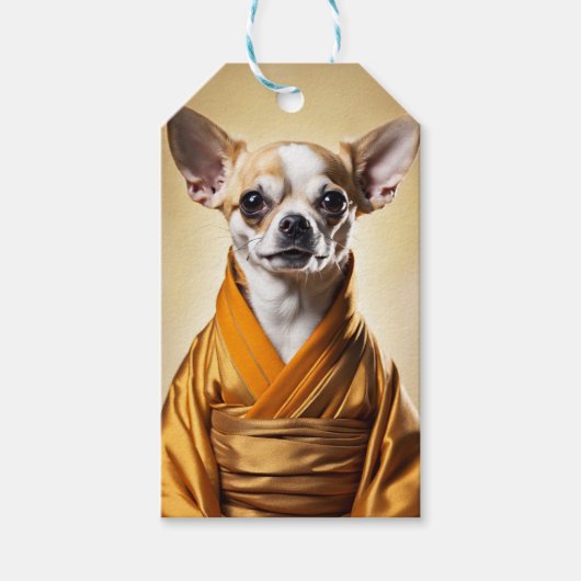 Boeddhist Chihuahua Cadeaulabel (Voorkant)