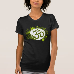 Boeddhist Green Floral Om T-shirt