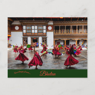 Boeddhistisch festival in Bhutan Briefkaart