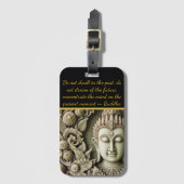 Boeddhistische beeldhouwkunst van een serene figuu bagagelabel (Voorkant (verticaal))