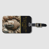 Boeddhistische blad en Orb Carving AI Bagagelabel (Voorkant (horizontaal))